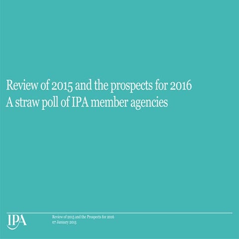 Review of 2015 and the prospects for 2016