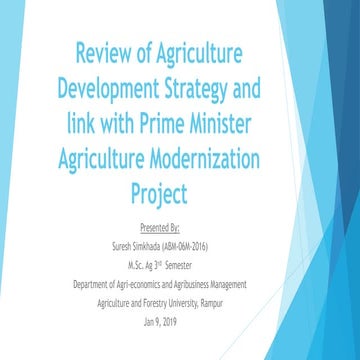 Review of agriculture development strategy (ADS) and its link with PMAMP
