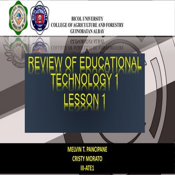 Review of Educational Technology 1 (Melvin Pancipane) III-ATE1