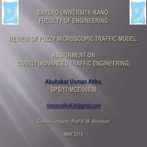 Review of fuzzy microscopic traffic flow models by abubakar usman atiku