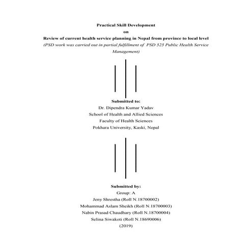 Review of health planning &budgeting from province to local level in federal ...
