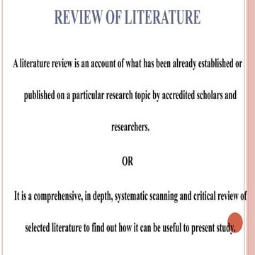 Review of literature