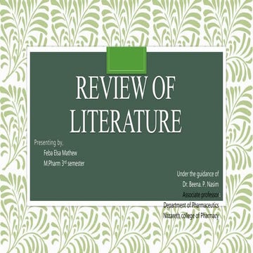 Review of literature