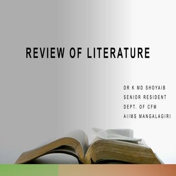 Review of Literature: How to do for a medical research