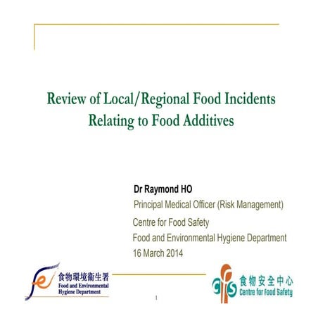 Review of Local Regional Food Incidents