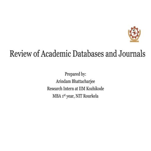 Review of online journals
