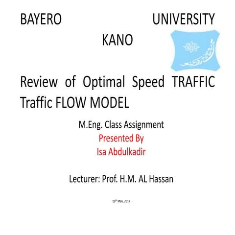 Review of optimal speed model