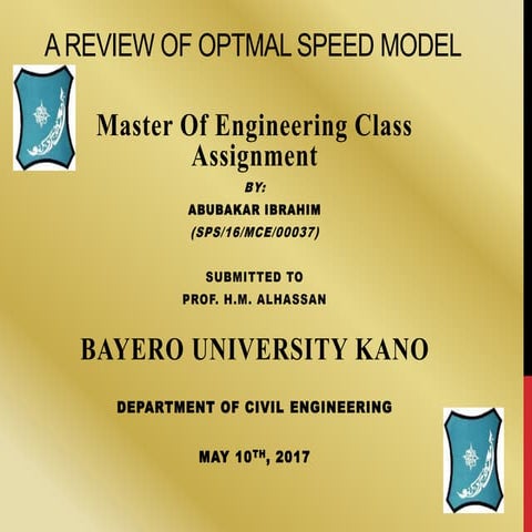 Review of optimal speed model
