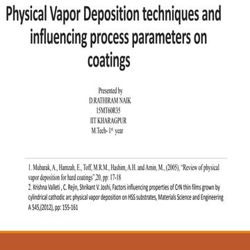 Review of physical vapor deposition coatings