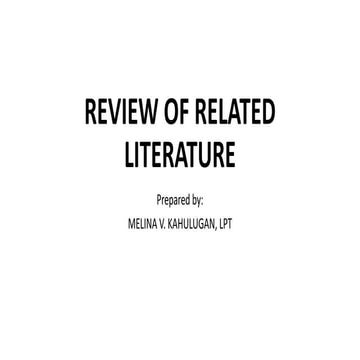 Review of related literature