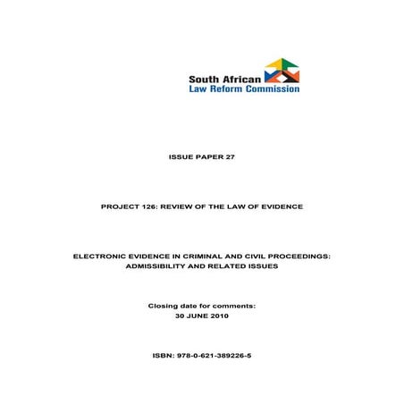 Review Of The Law Of Evidence   South African Law Reform Commission
