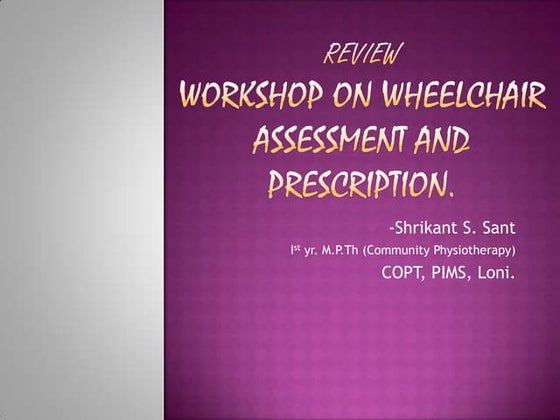 Wheel chair assessment Form | DOC