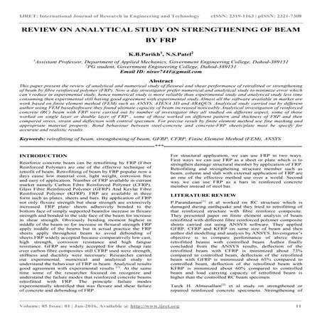 Review on analytical study on strengthening of beam by frp