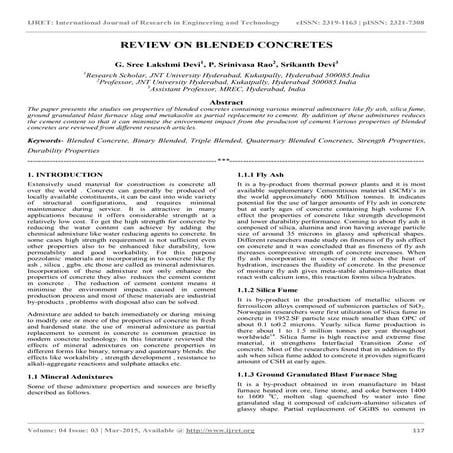 Review on blended concretes