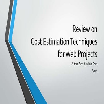 Review on cost estimation technque for web application [part 1]