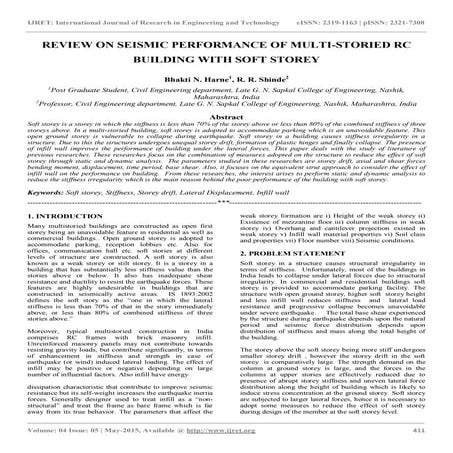 Review on seismic performance of multi storied rc building with soft storey