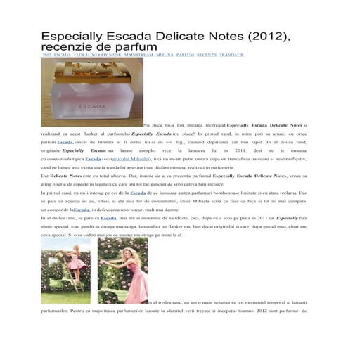 Review parfum Especially Escada delicate notes | DOC