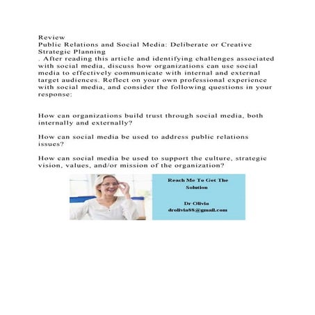 Review Public Relations and Social Media Deliberate or Creative S.docx