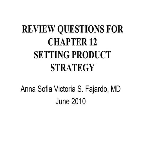 REVIEW QUESTIONS CHAPTER 12