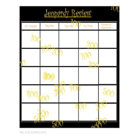 Review Questions from Jeopardy