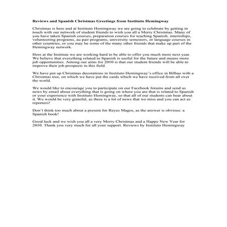 Reviews and spanish christmas greetings