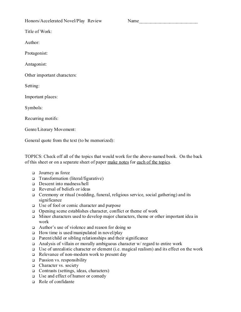 Review sheet