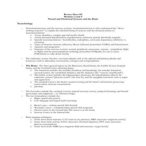 Biopsychology revision - AQA A Level Psychology | PPTX