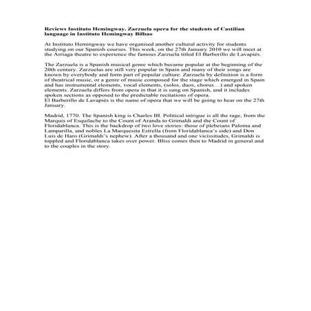 Reviews of instituto hemingway zarzuela