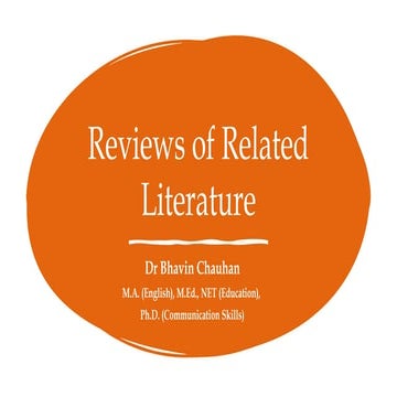 Reviews of Related Literature: Concept and Clarity