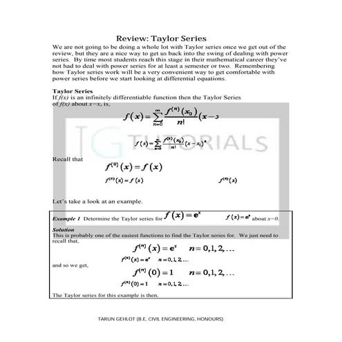 Review taylor series