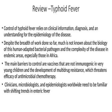 Recent advances in enteric fever | PPTX