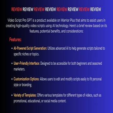REVIEW + Video Script Pro GPT AI-Powered Toolkit for Effortless Busine.pdf