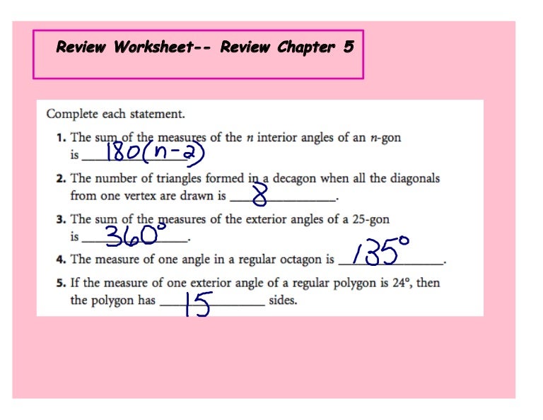 review worksheet