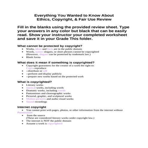 Review Worksheet 1 | PDF