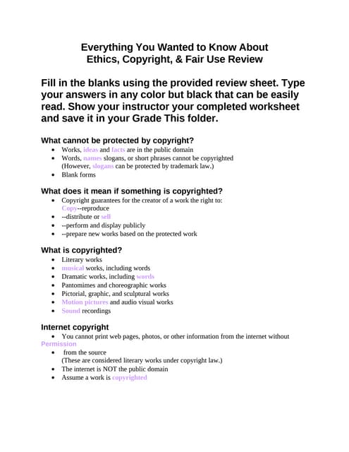 Review Worksheet 1