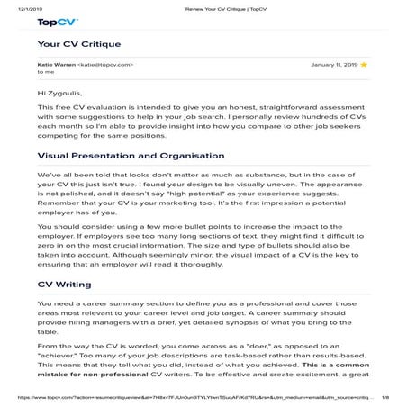 Review your cv critique   top cv