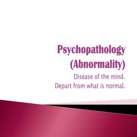 Psychology - Psychopathology