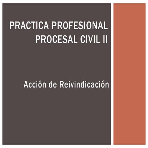 Reivindicación - Derecho Procesal Civil 