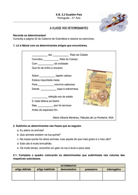 Ficha de revisao - os determinantes