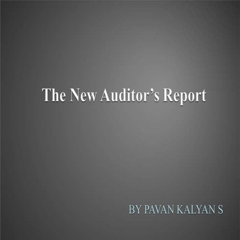 Revised Audit Report Format