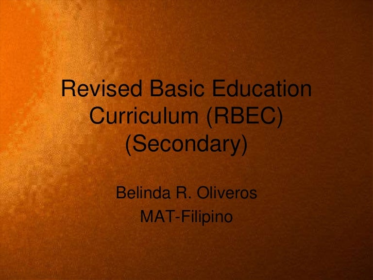 Revised basic education curriculum