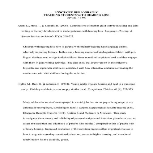 Annotated bibliography