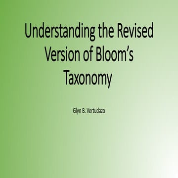 Revised Bloom's Taxonomy