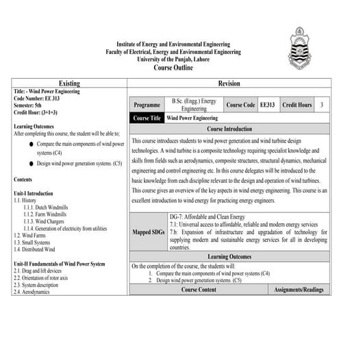 Revised Course Outline Wind Power Engineering E-313 06-08-2024.docx