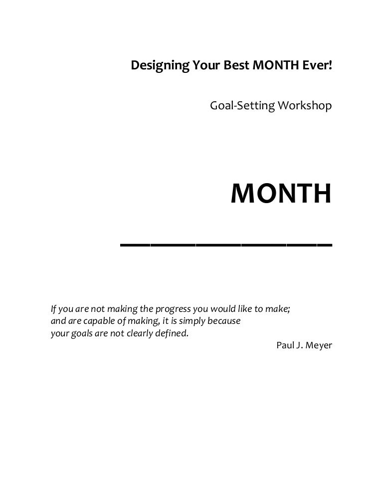 Designing Your Best Month Ever! Goal-Setting Workshop