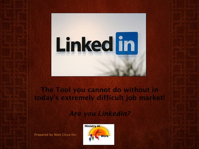 Revised Linkedin Presentation 11 03 11