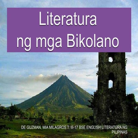 Literatura ng Pilipinas (Bikol) - Daragang Magayon at Scent of Apples