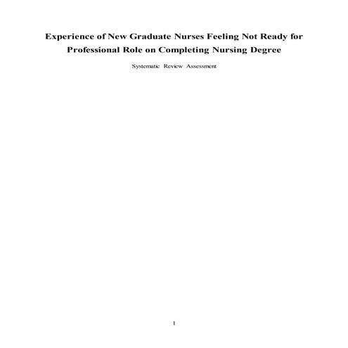Experience of New Graduate Nurses Feeling Not Ready for Professional Role on ...