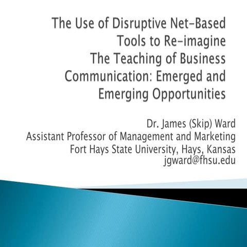 Revised presentation  the use of disruptive net-based tools to re-imagine