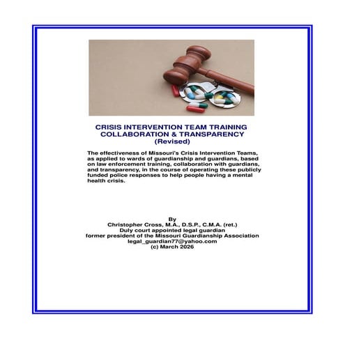 Revised Report On Missouri's CIT's, Training, Guardianship ...